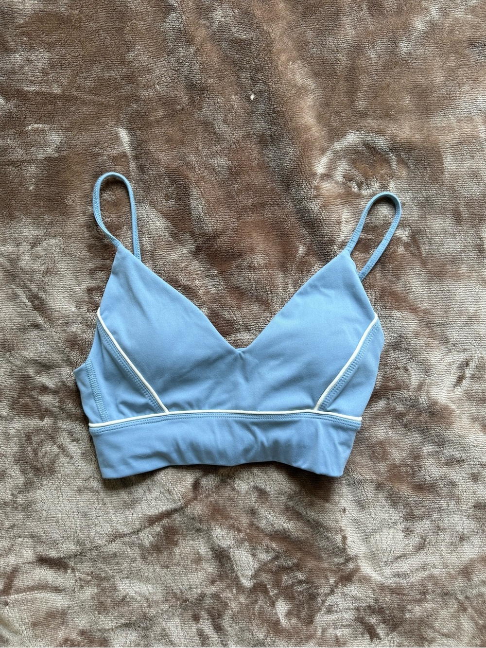 Garage Light Blue Bralette with White Piping